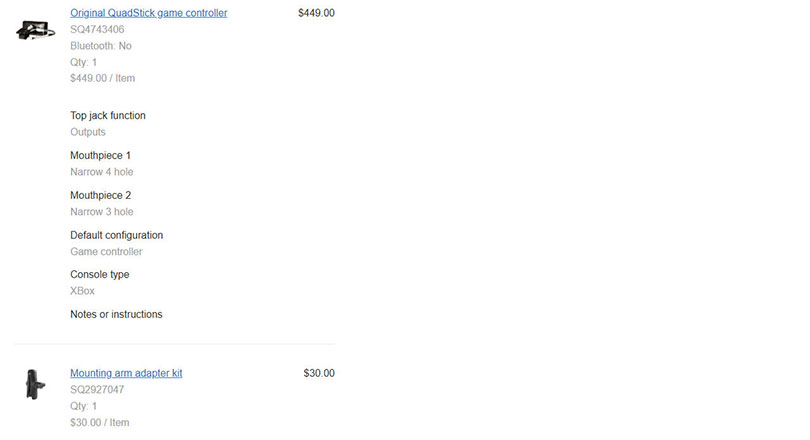 Комплектация моего заказа QuadStick